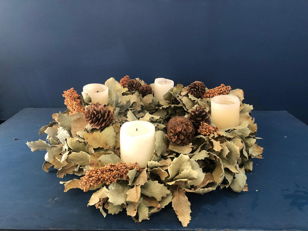 Centro de mesa redondo candle night